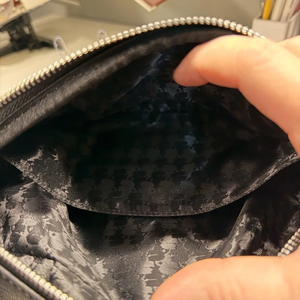 NWT Karl Lagerfeld Black Leather Camera Bag